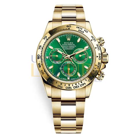 rolex daytona 40mm 18kt yellow gold green dial|oyster perpetual cosmograph daytona.